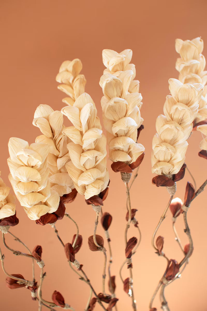 Snap Dragon Set of 12 Cornhusk Botanicals on a Bamboo Stem