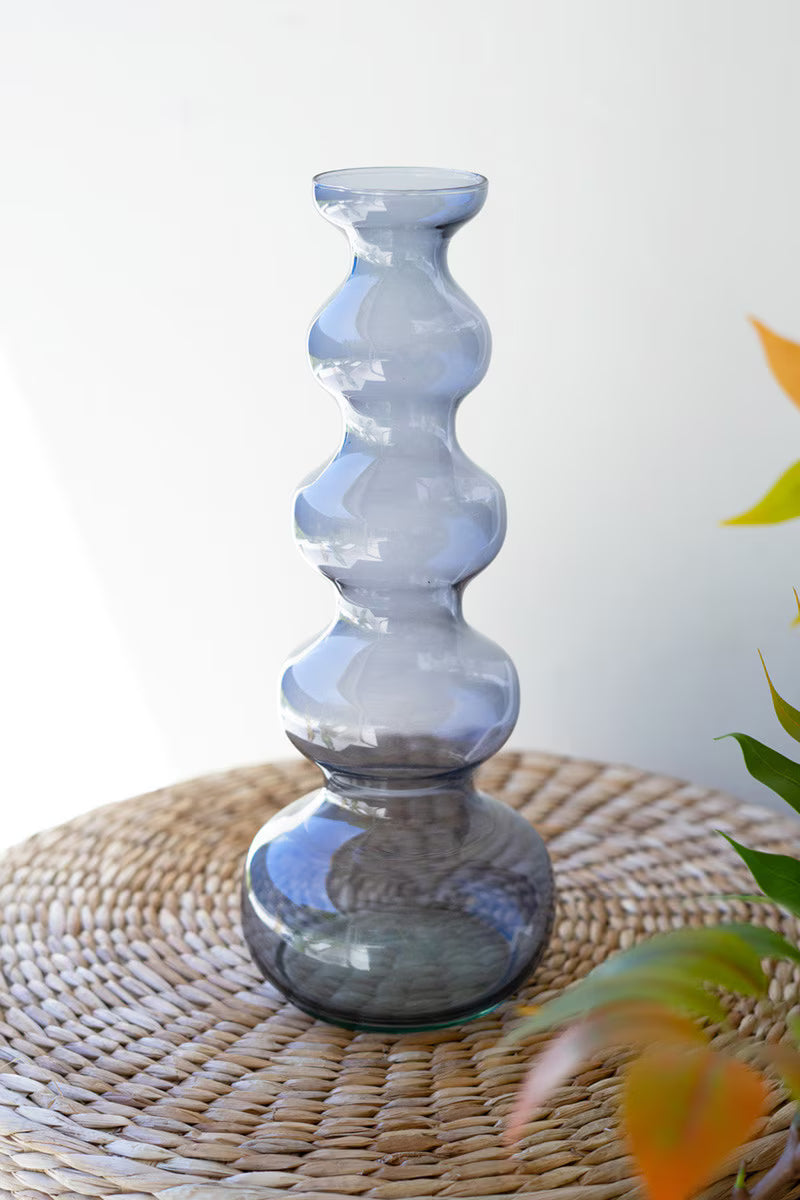 Blue Small Glass Bubble Vase