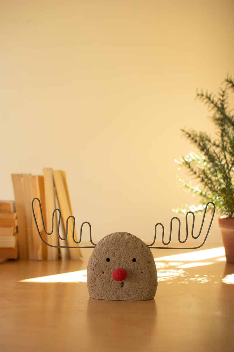 River Rock and Wire Reindeer