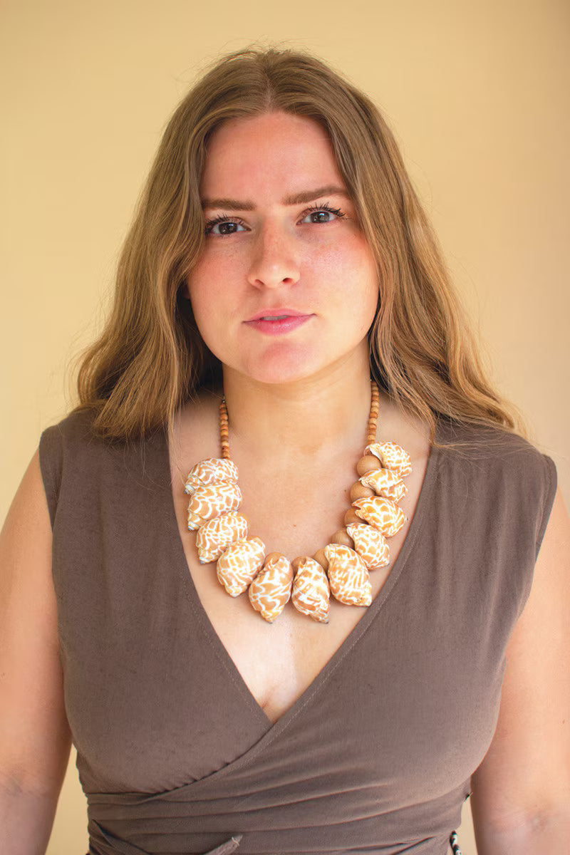 Shell and Wood Bead Necklace