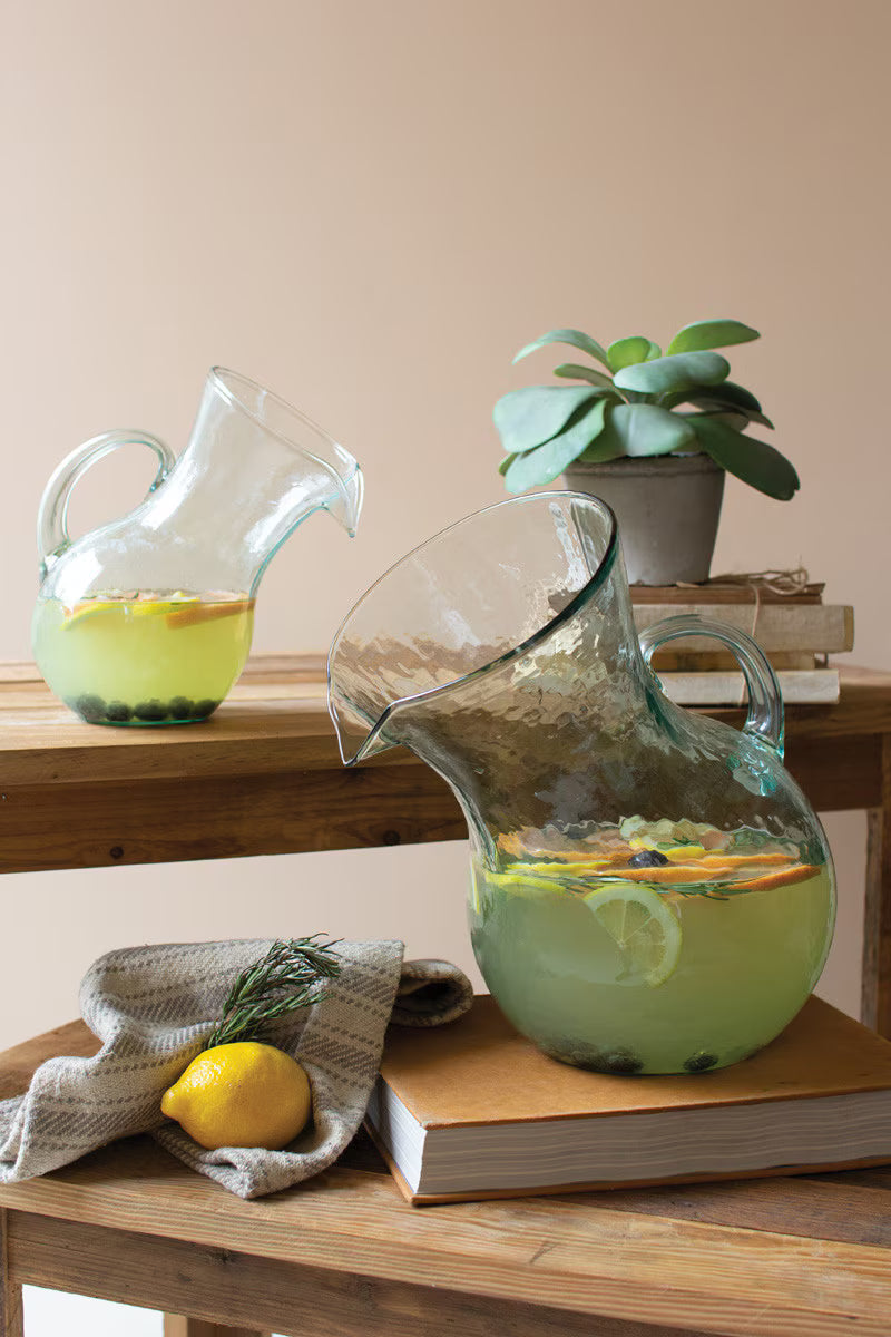 Small Glass Tilted Pitcher
