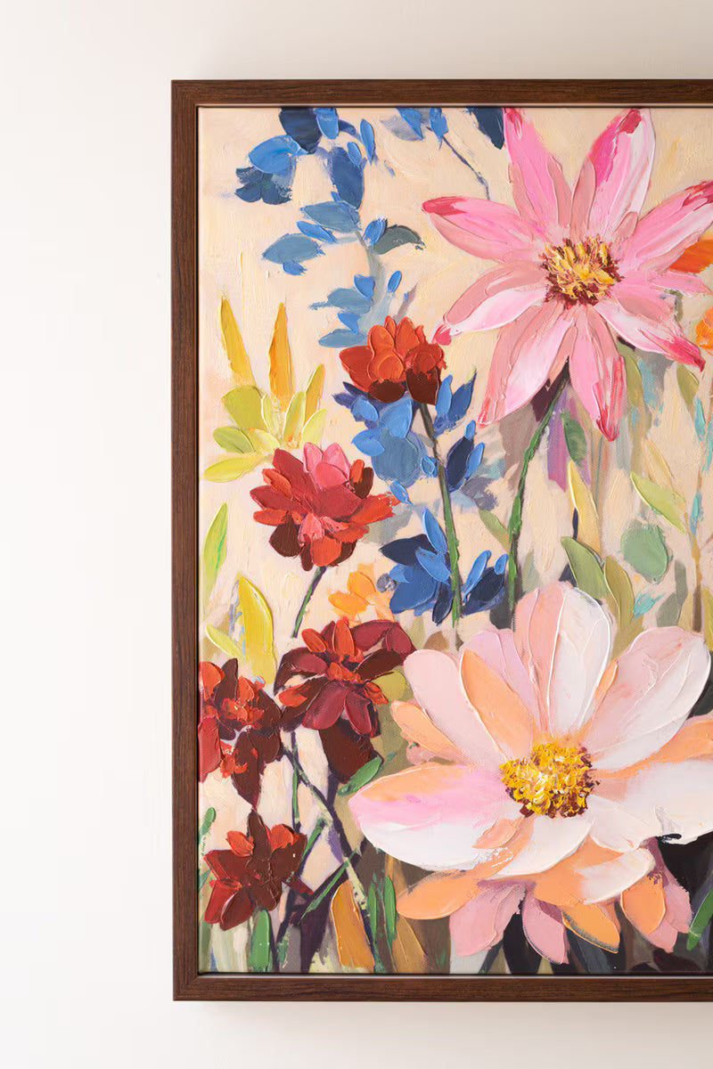 Framed Wild Flowers Painting