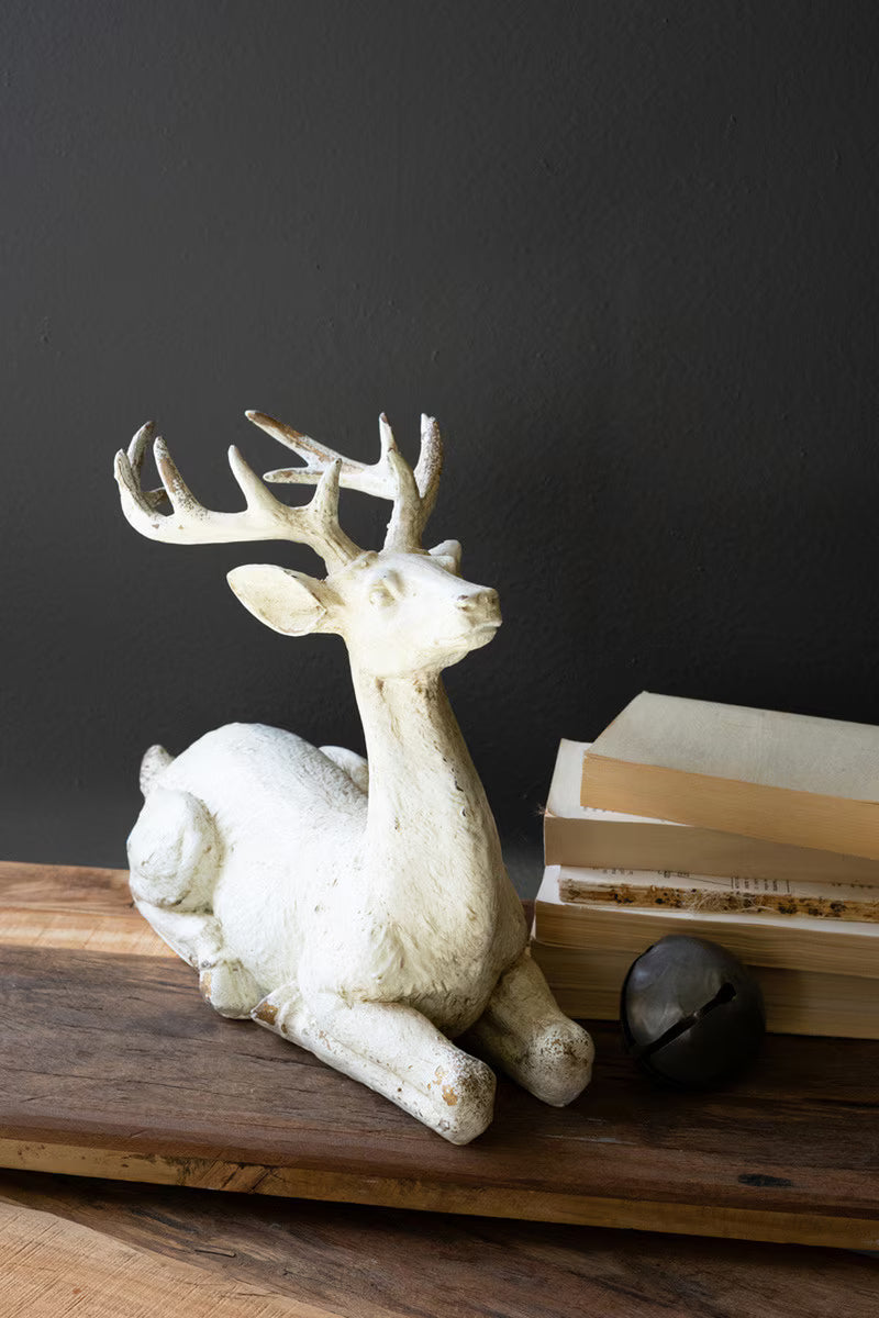 Resting Faux Concrete Deer