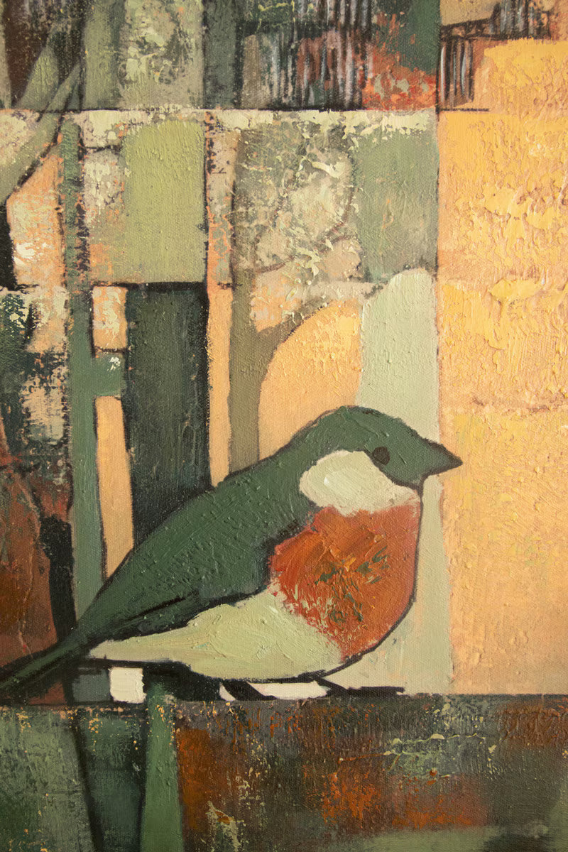 Framed Two Birds Painting