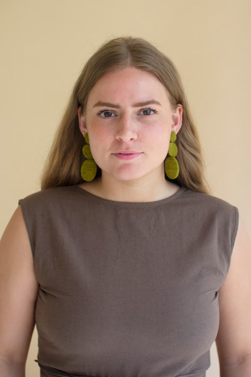 Chartreuse Fabricwrapped Earrings
