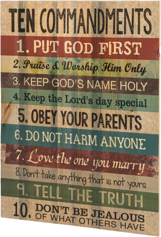 Pallet Sign - Ten Commandments