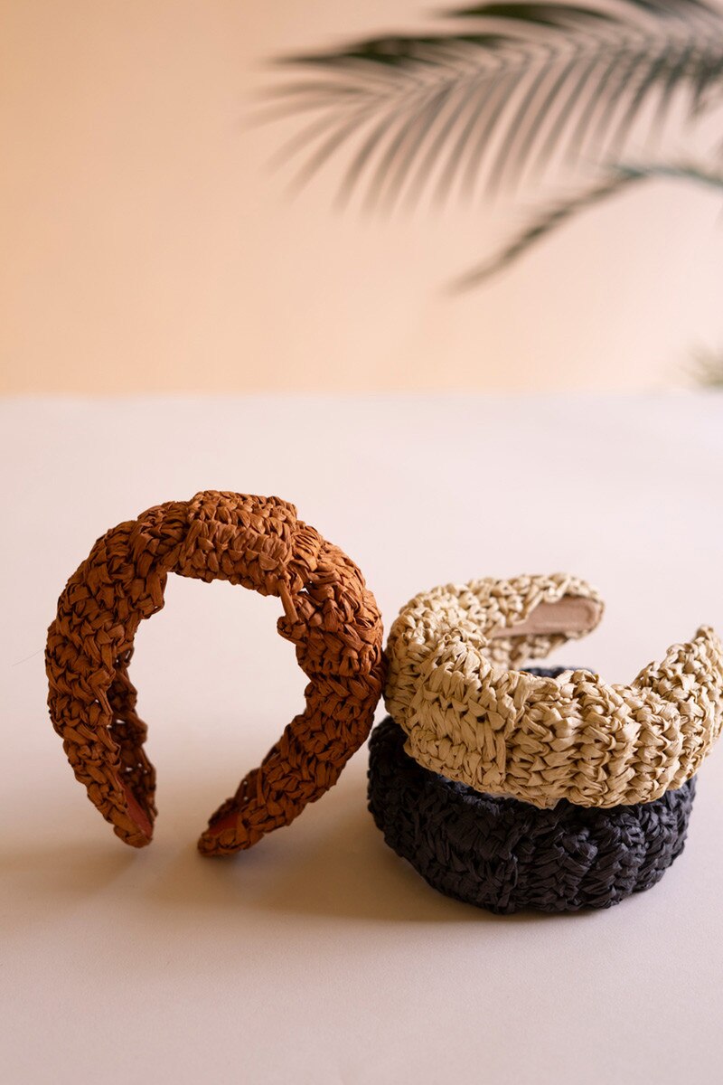 Set of 3 Raffia Headbands