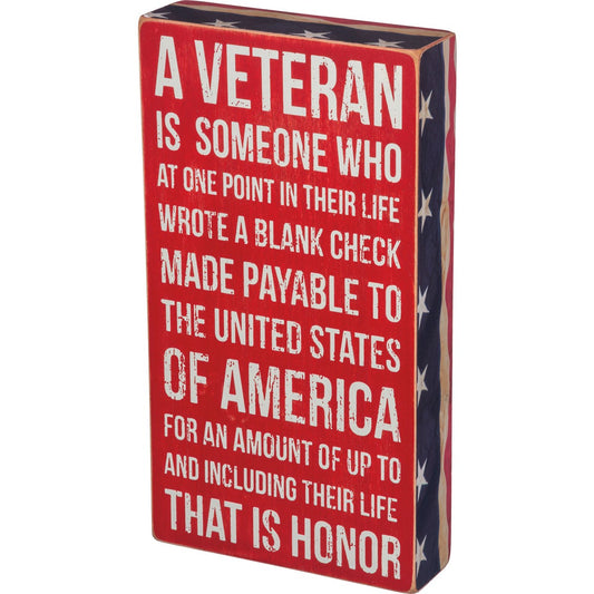 Box Sign - A Veteran