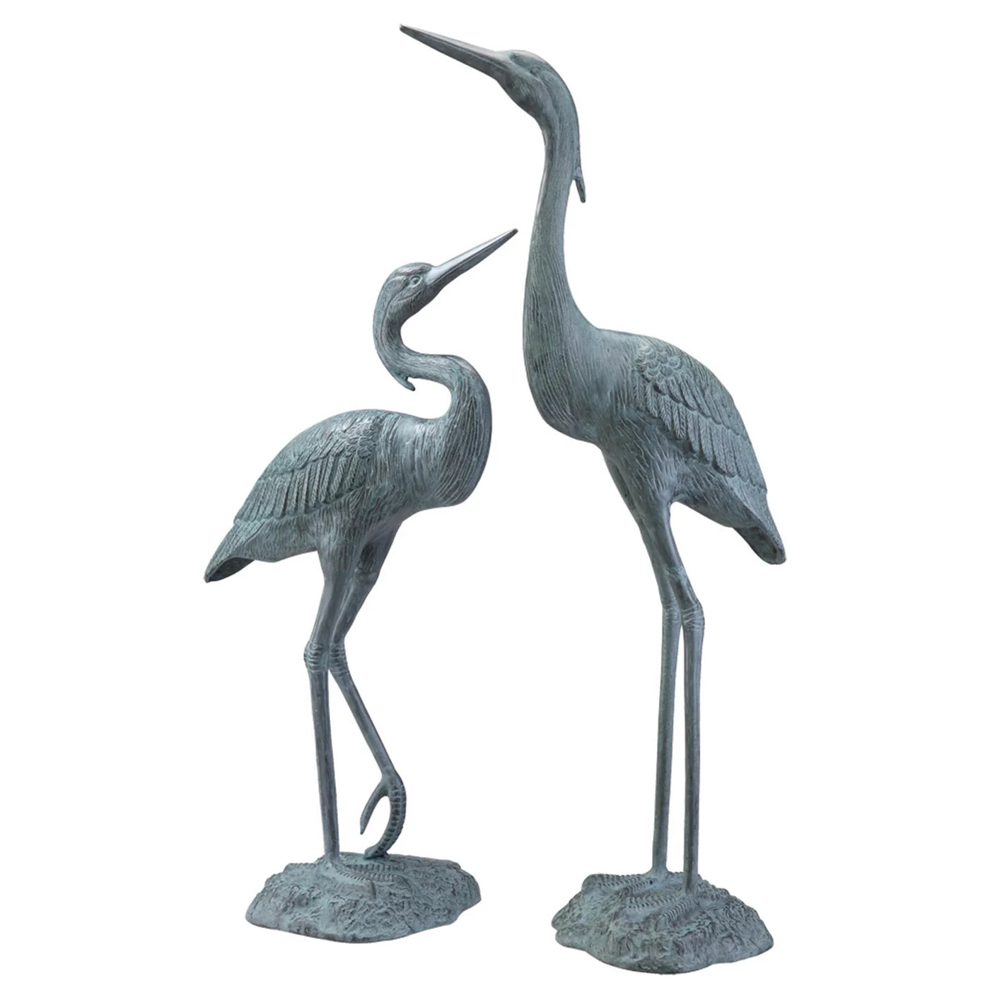 Garden Solid Brass Heron Pair