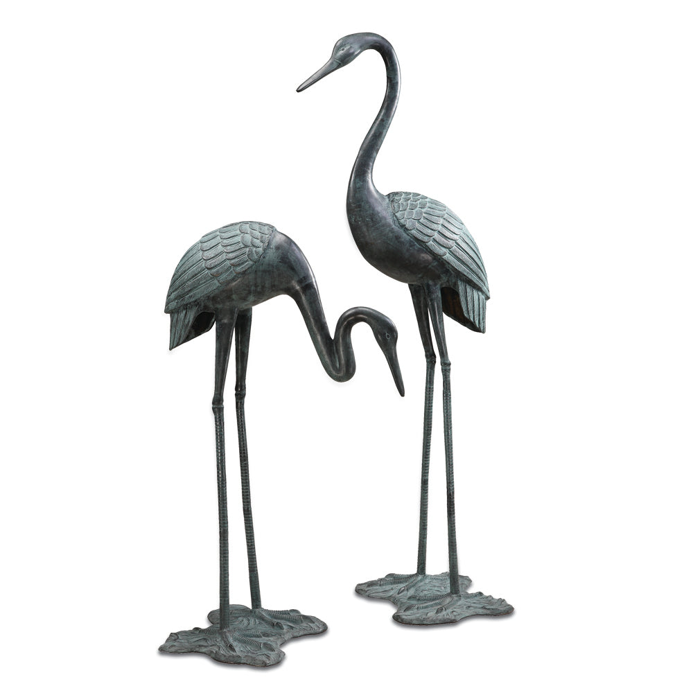 Large Garden Crane Pair
