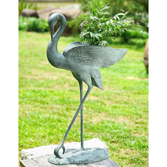 Crane Planter Holder