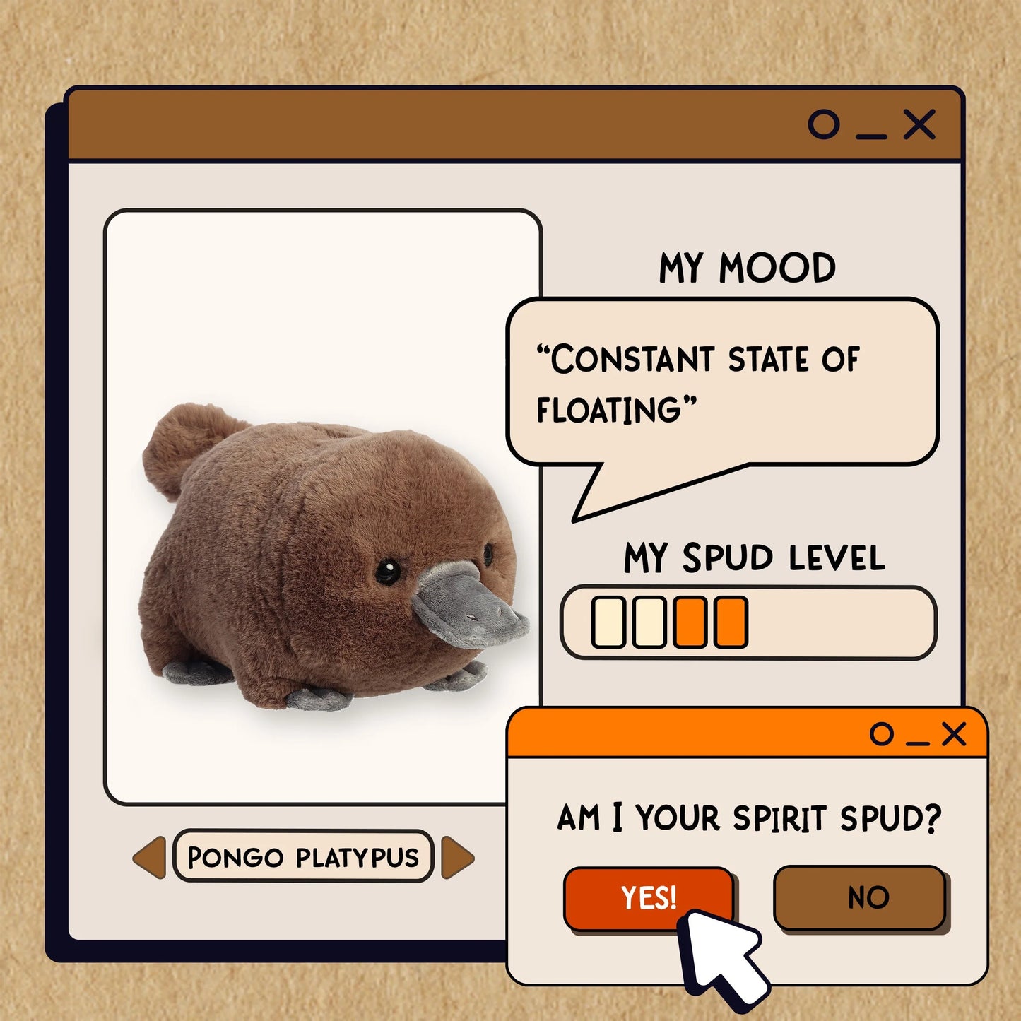 Spudsters - 10" Pongo Platypus