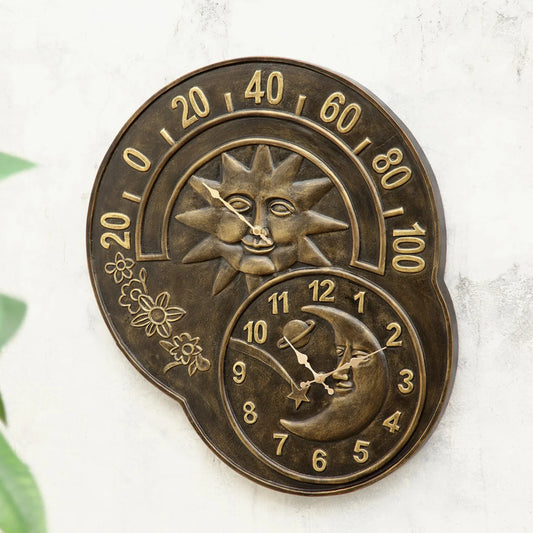 Sun And Moon Clock And Thermom