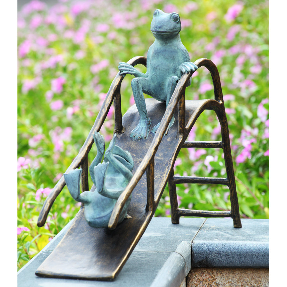 Sliding Frogs Garden Sculpture