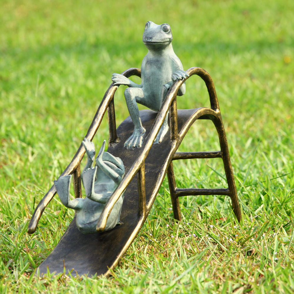 Sliding Frogs Garden Sculpture