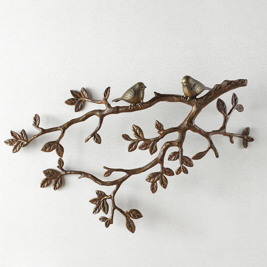 Little Lovebirds On Branch Wall Plaque