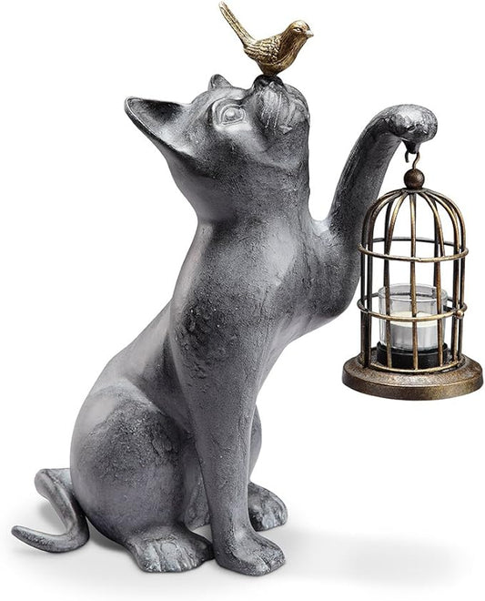 Night of Discovery Garden Lantern Cat and Bird