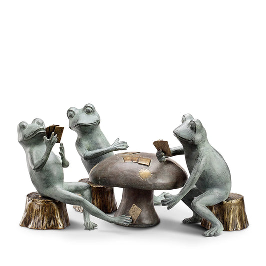Card Cheat Frogs Garden Sculpture