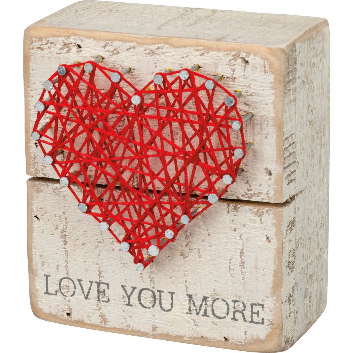 Rustic White String Art Box Sign