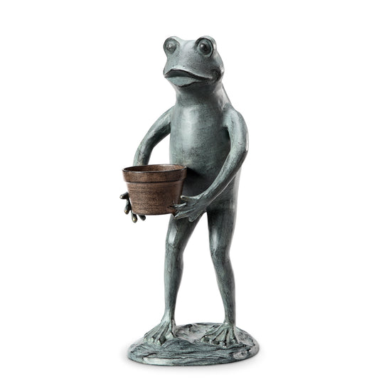 Helpful Garden Frog Planter Holder