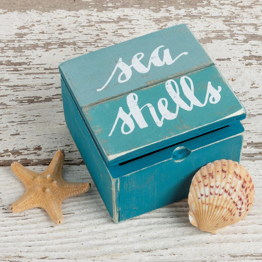 Sea Shells Slat Hinged Box