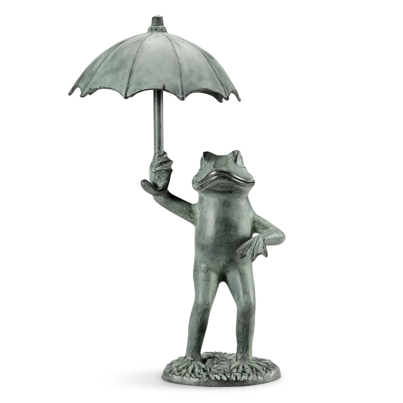 Frog With Umbrella Garden Spitter
