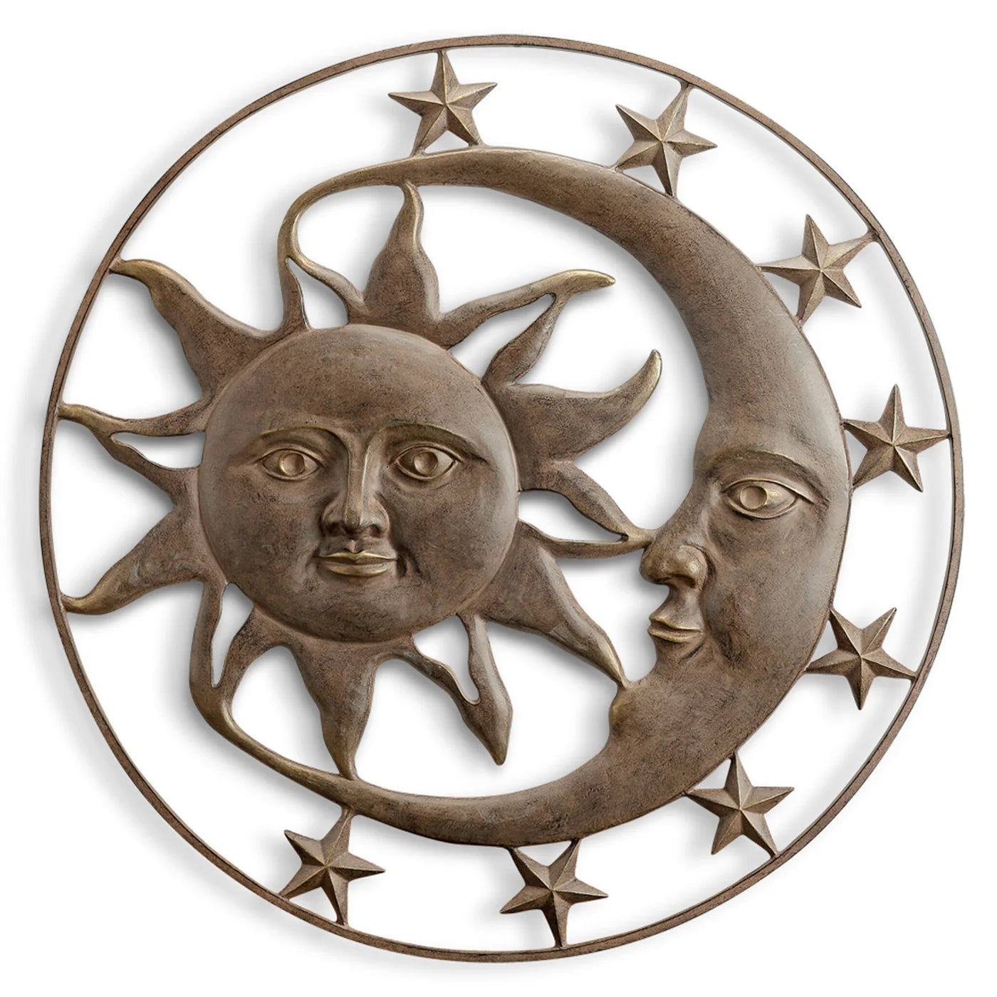 Celestial Splendor Sun And Moon Wall Plaque