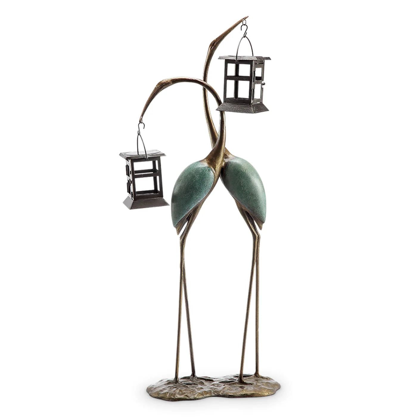 Stylized Crane Pair LED Garden