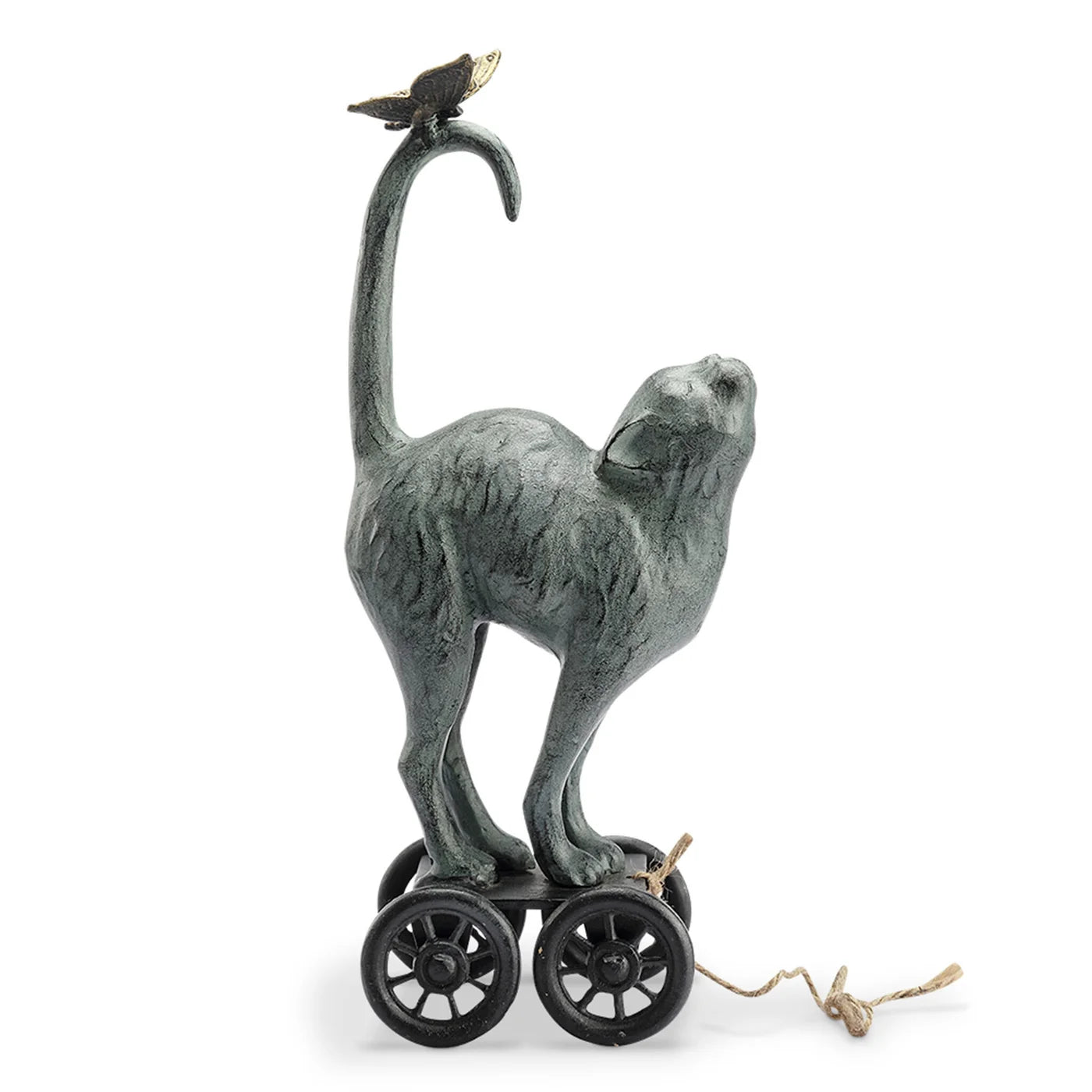 Contented Cat And Butterfly Pull Along