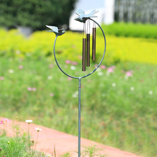 Bird Pair Windbell on Stake