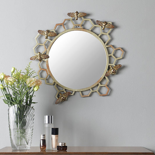 Honeycomb And Bee Wall Mirror