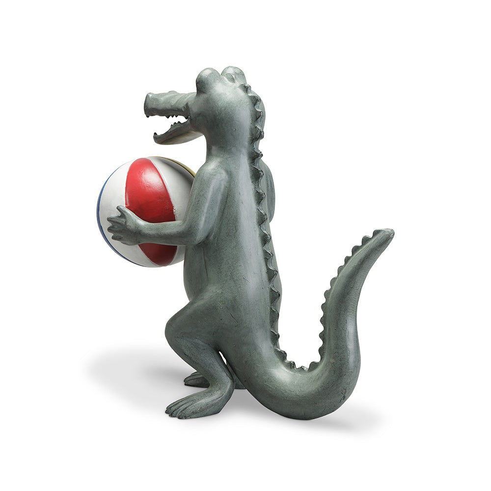 Beach Play Gator Garden Sculpture