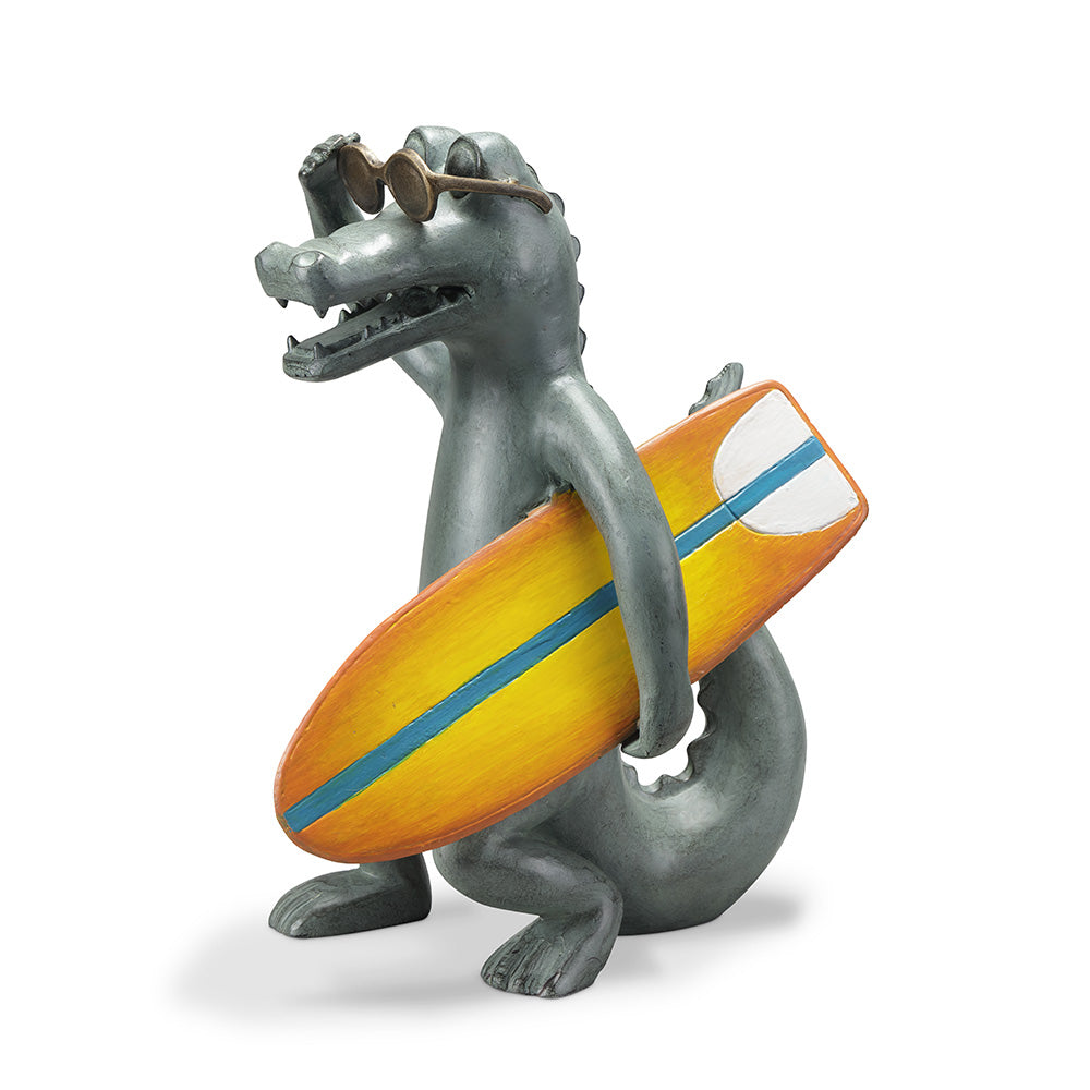 Surf's Up Gator Garden Sculpture