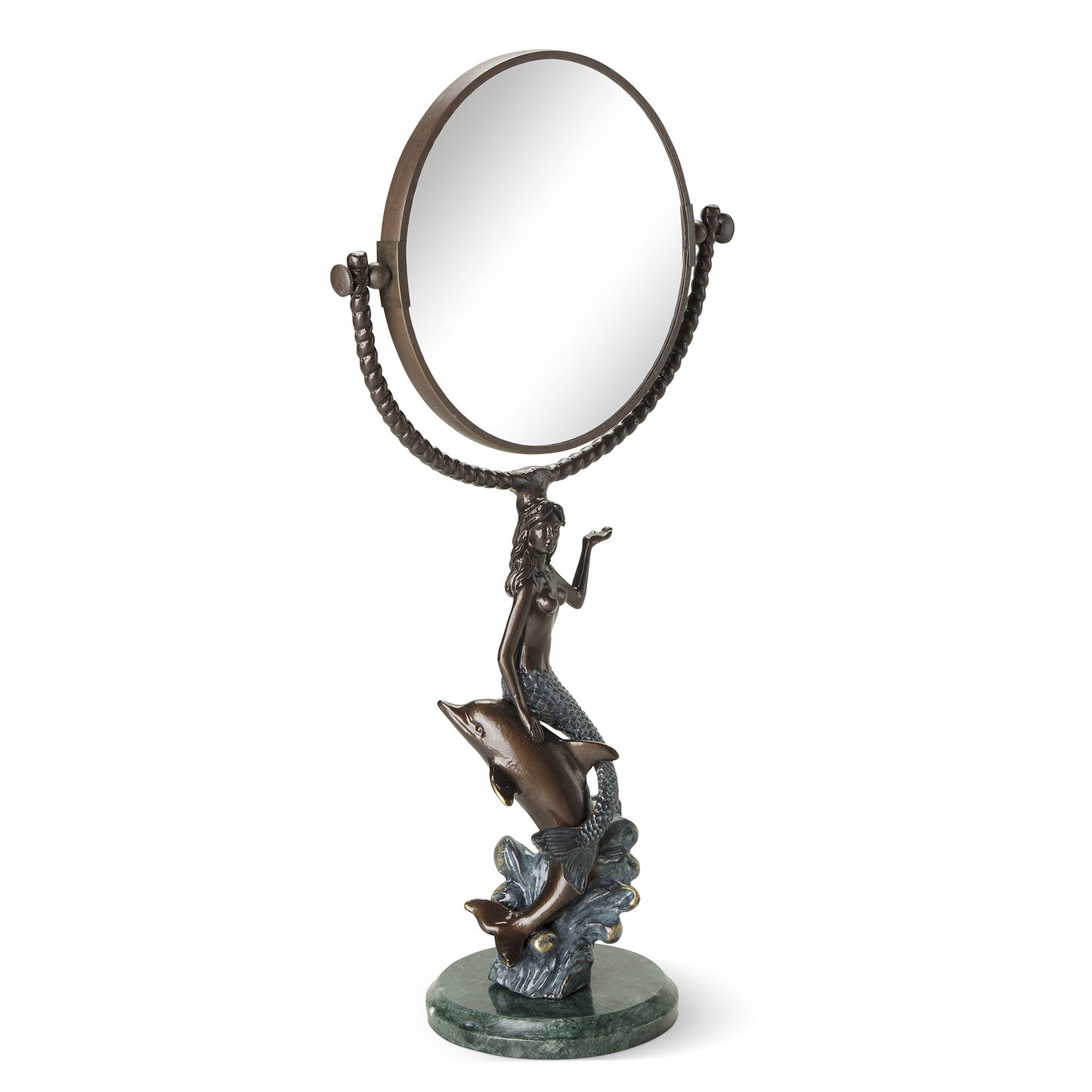 Cast Aluminum Mermaid & Dolphi