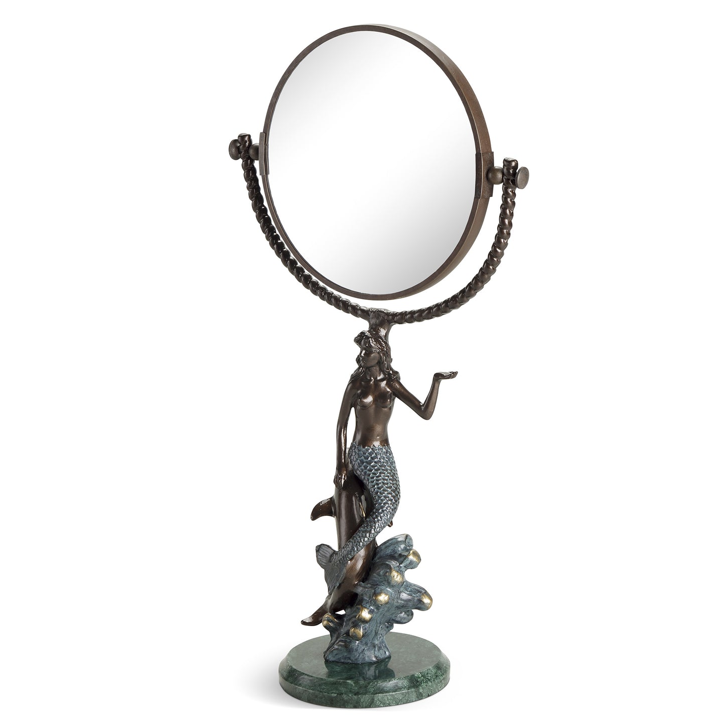 Cast Aluminum Mermaid & Dolphi