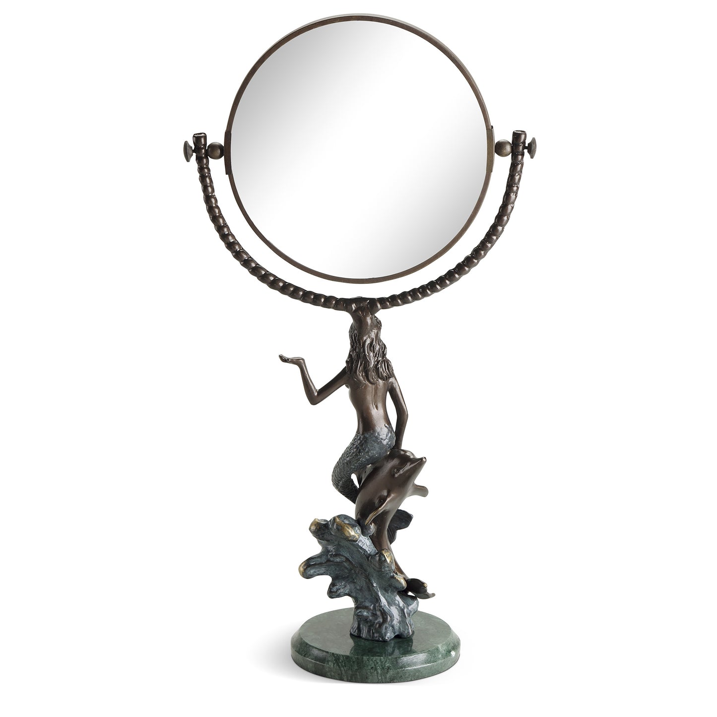 Cast Aluminum Mermaid & Dolphi