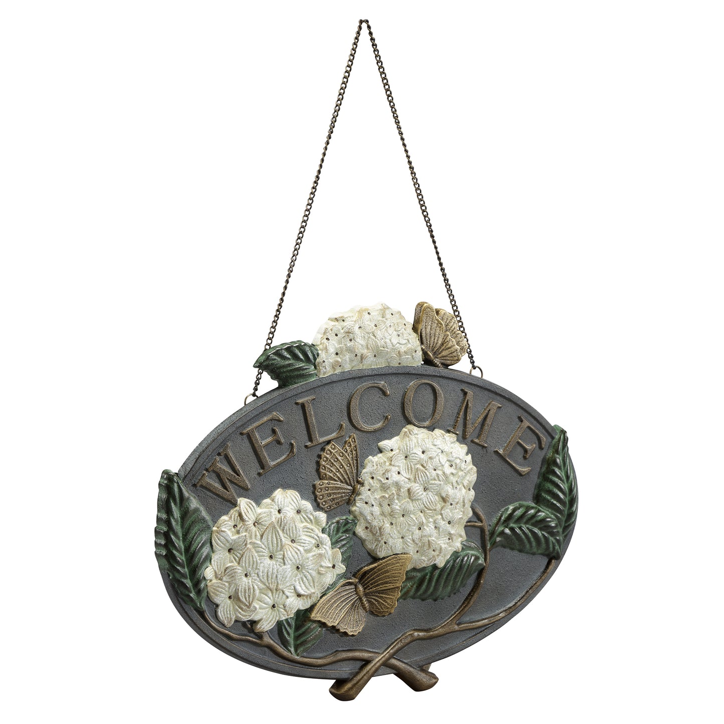 Hydrangea Hanging Welcome Sign
