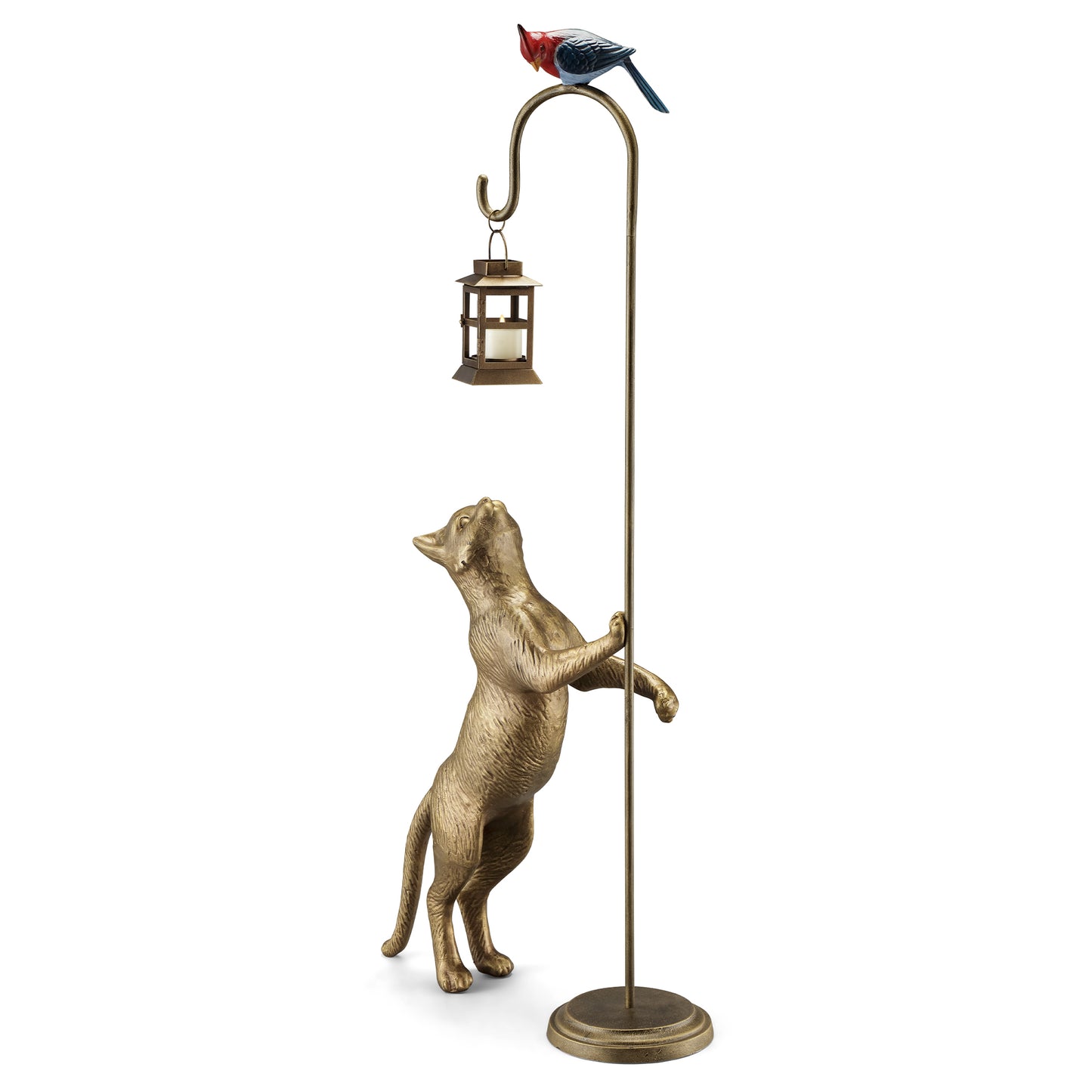 Snacktime Cat With Bird Garden Lantern