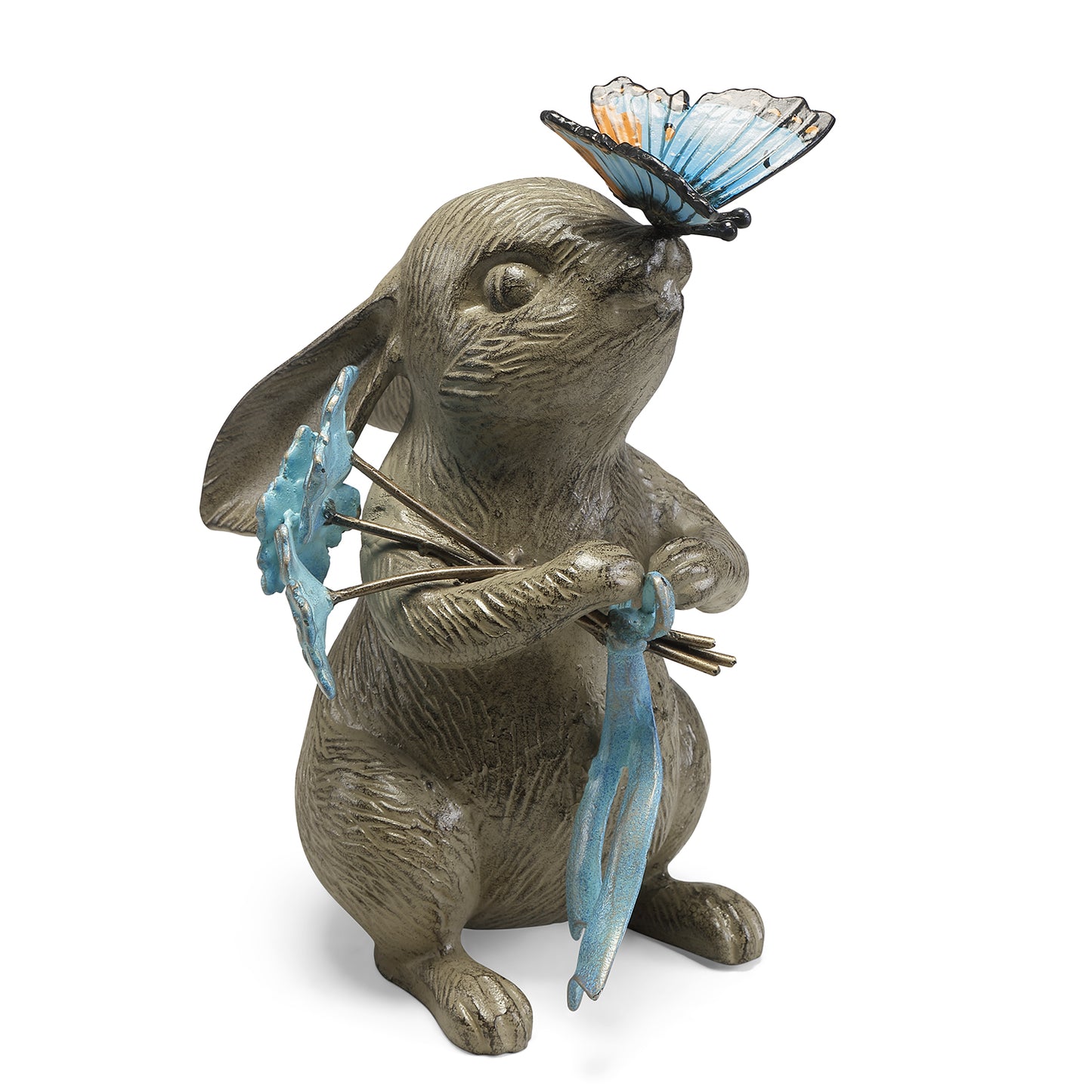 Bunny and Butterfly Garden Sculpture