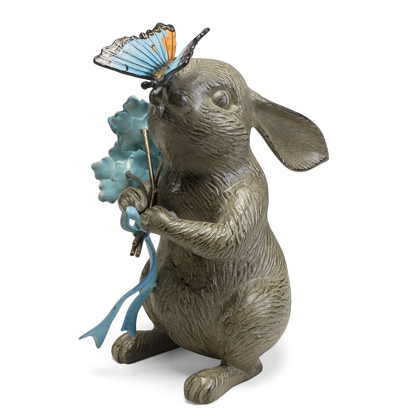 Bunny and Butterfly Garden Sculpture