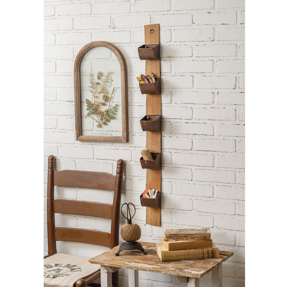 Hanging Utility Belt Organizer with 5 Metal Pockets