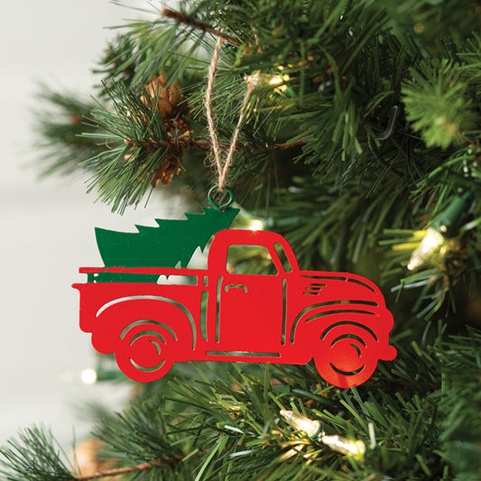 Red Truck with Tree Ornament