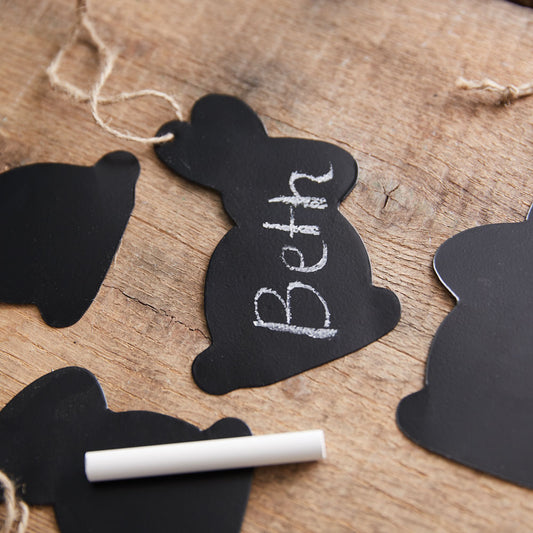 Cutout Bunny Chalkboard Tags