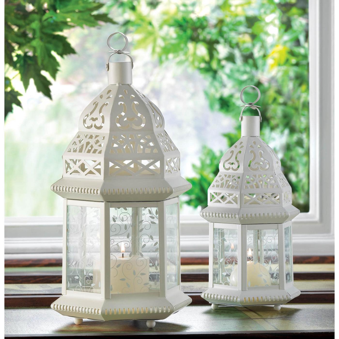 Large White Moroccan Lantern