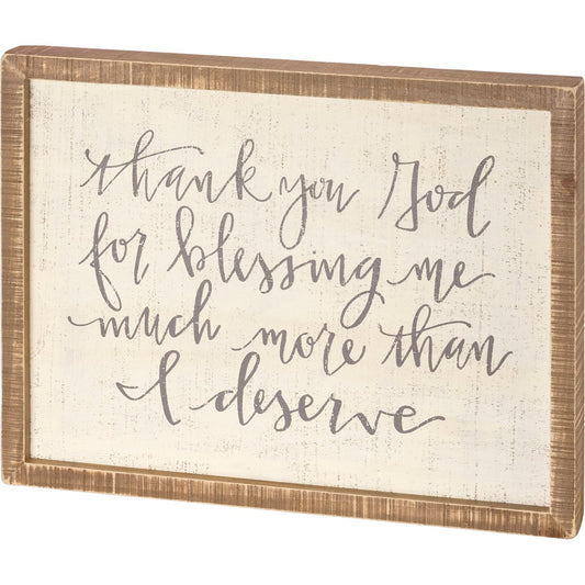 Box Sign - Thank You God For Blessing Me Inset