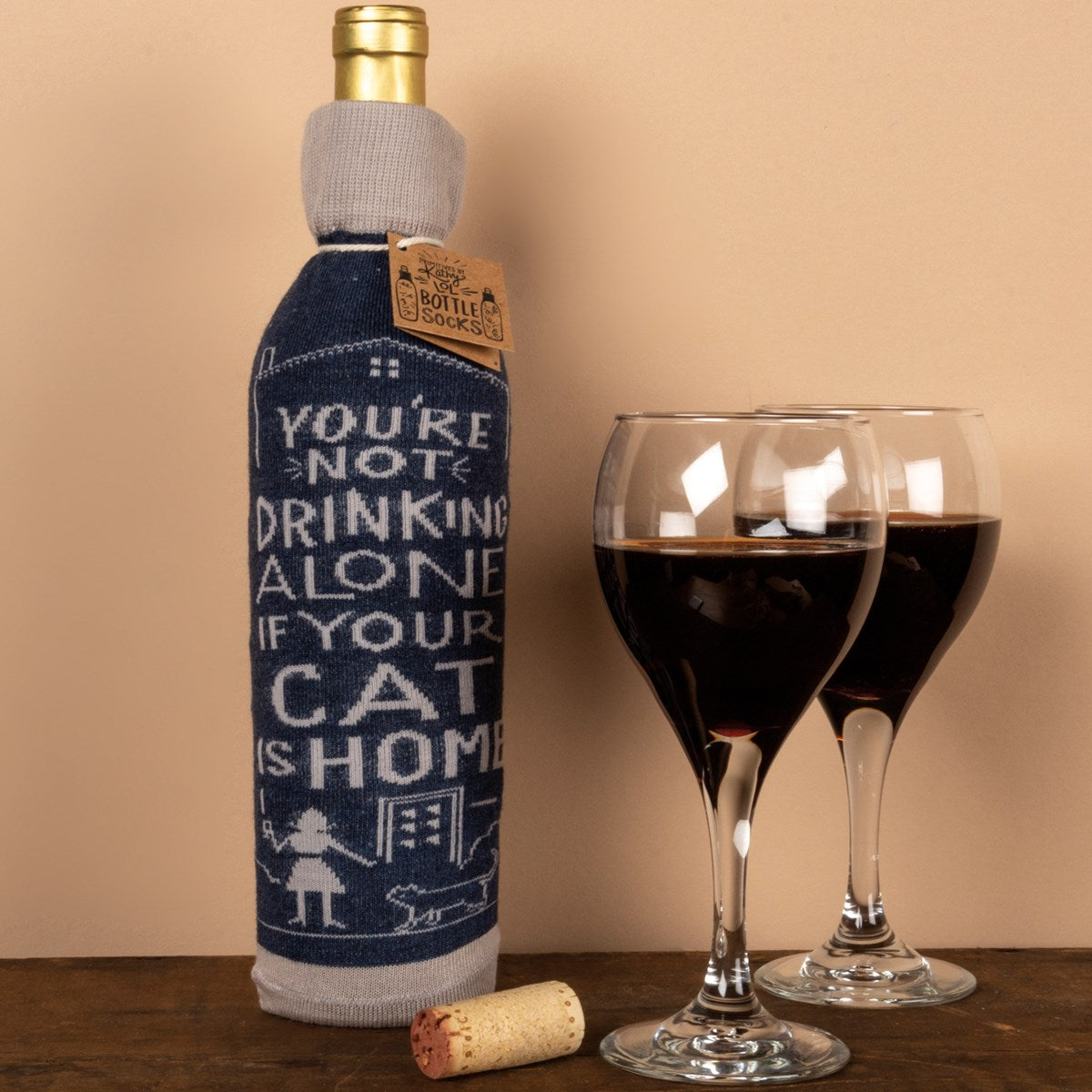 Not Drinking Alone If Cat Home Bottle Sock