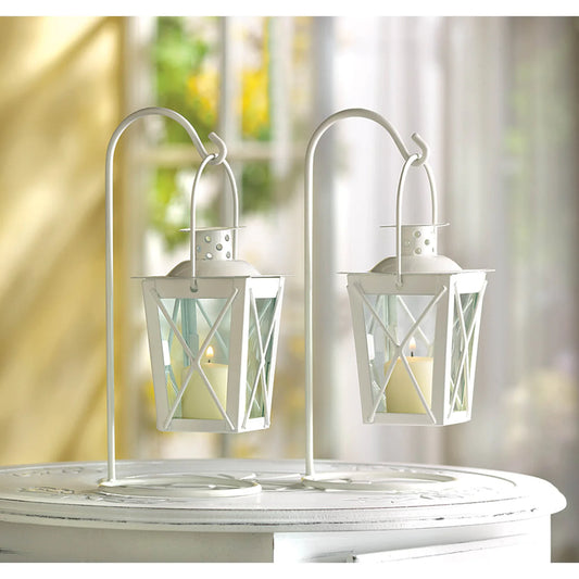 White Railroad Candle Lantern