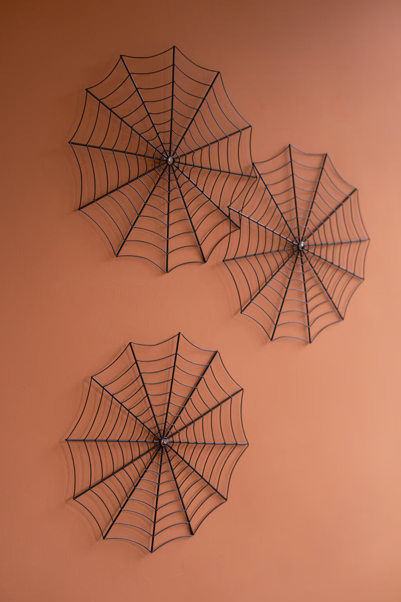 Set of 4 Black Wire Spider Web Placemats