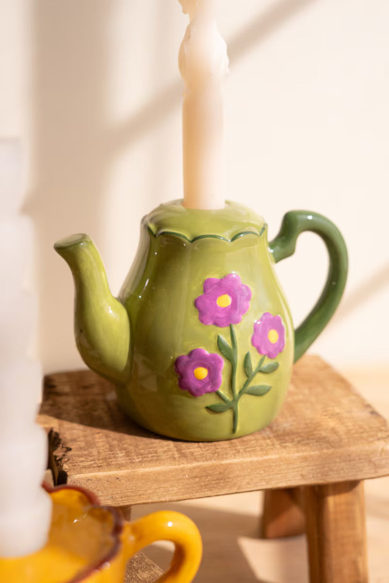 Set of 3 Tea Set Taper Candle Holders