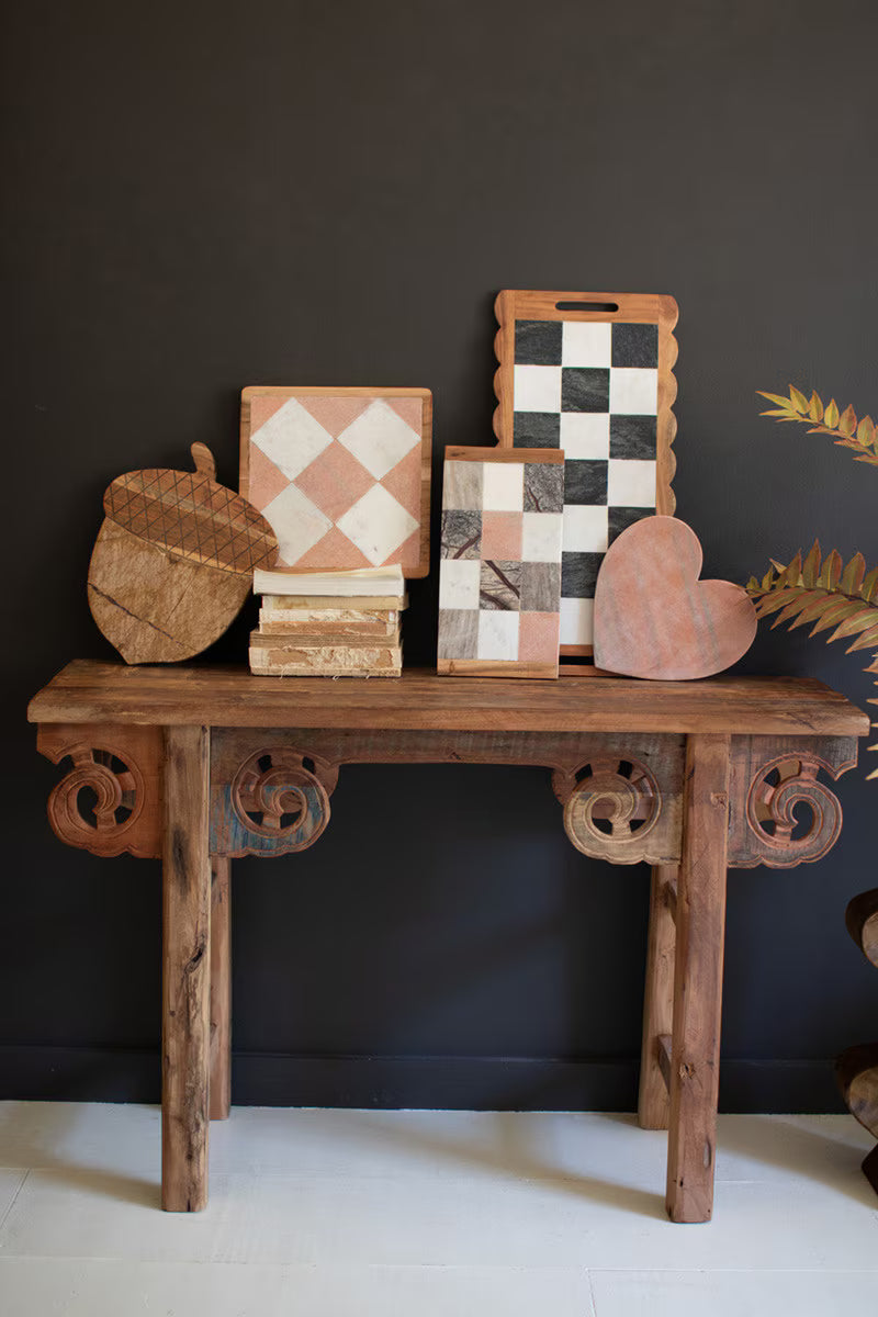 Acacia Wood and Marble Acorn Serving Board